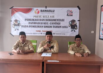 Panwaslu Kecamatan Cantigi Gelar Konferensi Pers Tentang Pengawasan Masa Pemilu 2024