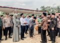 Bupati Ciamis Herdiat Hadiri Pemasangan Tiang Pancang Pembangunan Masjid Jami Raya Aulia Desa Sudarahayu