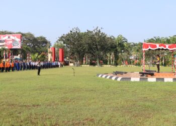 Polres Kotim Gelar Apel Ops Lilin 2023 dan Peringatan Bela Negara Ke 75 di Pemda Kotim