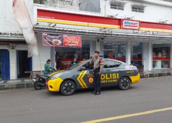 Cipta Kondisi, Personel Sat Samapta Polres Ciamis Giat Himbauan Kamtibmas di Alun-Alun Ciamis