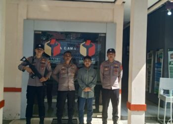 Ops Mantap Brata, Polres Ciamis Siagakan Personel PAM di Kantor Bawaslu Ciamis