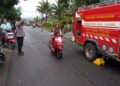 Polsek Pamarican Polres Ciamis Datangi TKP Kebakaran Rumah di Desa Neglasari