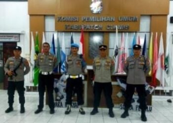 Ops Mantap Brata Lodaya, Polres Ciamis Siagakan Puluhan Personel Pengamanan di Penyelenggara Pemilu 2024