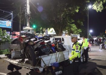 33 Sepeda Motor Berknalpot Brong di Sukabumi Diangkut Polisi