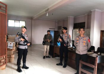 Ops Mantap Brata Lodaya, Polres Ciamis Bersiaga di Gudang Dekopinda Lokasi Logistik KPU