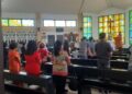 Ops Mantap Brata, Polres Ciamis Siagakan Personel PAM di Gereja Katolik St Yohanes Ciamis