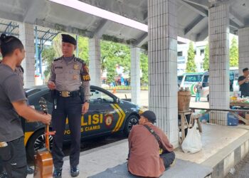 Antisipasi Kejahatan, Sat Samapta Polres Ciamis Giat Pemantauan dengan Sasaran Premanisme di Terminal Ciamis