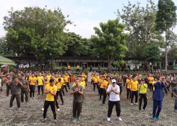 Jelang Pemungutan Suara Pemilu 2024, Forkopimda Kota Sukabumi Kompak Olahraga Bersama