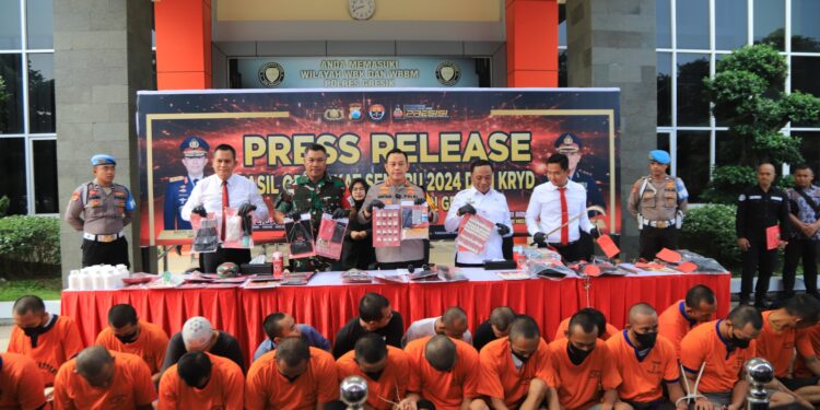 Operasi Pekat Semeru 2024 Polres Gresik Berhasil Amankan Ratusan Tersangka