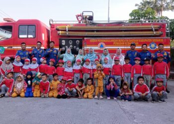Murid Tk Matlha’ul ulum Jrebeng Sidomulyo Perkenalkan Bahaya Api dan Cara Penanggulangan