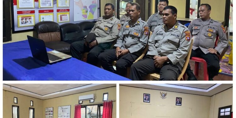 Personil Polsek Ketapang Ikuti Zoom Meeting Giat Binrohtal