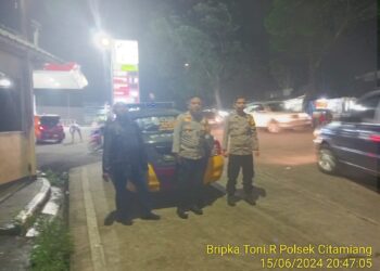 Polsek Citamiang Tingkatkan Patroli Strong Point Antisipasi Gangguan Kamtibmas Di Malam Hari
