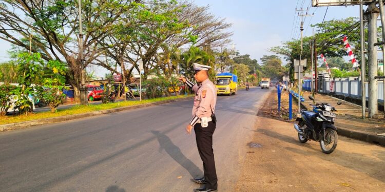 Wujudkan Kamtibcarlantas long weekend, Polsek Baros efektifkan personil laksanakan Gatur pagi
