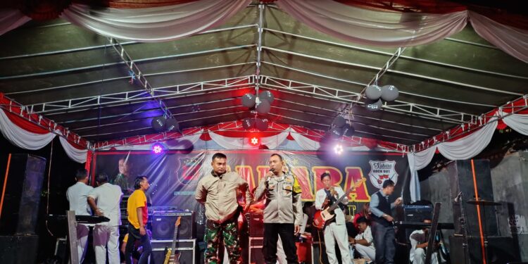 Jaga Kondusifitas Dangdutan HUT RI. Sinegritas TNI-Polri laksanakan himbauan kamtibmas