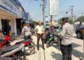 Anggota Polsek Lembursitu Sambangi  Petugas Securty Sampaikan Himbauan Kamtimbas