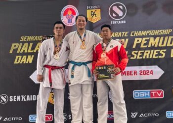 Raih Medali Emas di Kejuaraan Senkaido Open Karate Championship Series VI, Briptu Aditya Boyong Piala Kemenpora RI
