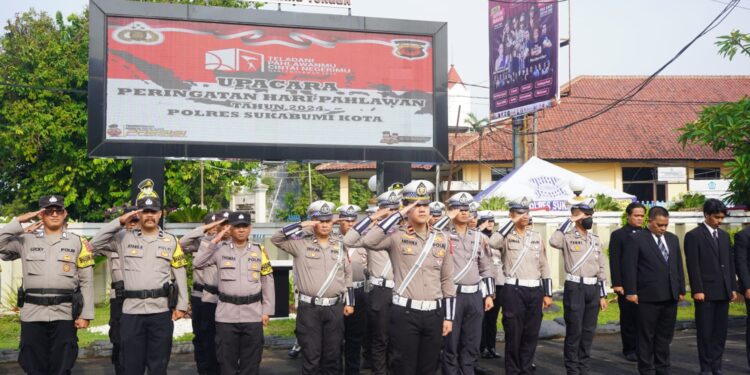 Peringati Hari Pahlawan Nasional, Polres Sukabumi Kota Gelar Upacara Bendera