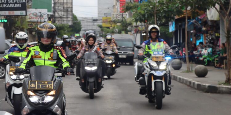 Pantau Situasi Kamtibmas, Polres Sukabumi Kota Patroli Bermotor Jelang Buka Puasa