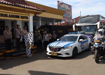 Kapolres Sukabumi Kota AKBP Rita Lepas Rombongan Mudik Gratis