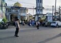 Cegah hal-hal yang tidak diharapkan yang dapat mengganggu jalannya Sholat Ied, Polsek Sukaraja Polres Sukabumi Kota menggelar pengamanan