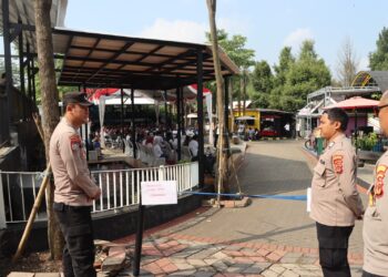 Polres Sukabumi Kota Kawal Peringatan May Day 2025, Ratusan Buruh Berwisata di Oasis
