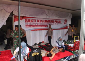 Peringati Hari Bhayangkara ke-79, Polisi dan TNI di Sukabumi Donorkan Darah