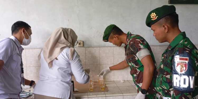 Tes Urine Prajurit, BNNK Sukabumi Pastikan Yon Armed 13 Bersih Narkoba