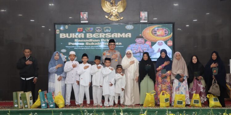 Bukber Bareng Forkopimda, Polres Sukabumi Kota Santuni Yatim dan Bagikan al-Quran