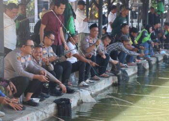 Mancing Mania Bareng Ojol, Kapolres Sukabumi Kota Ajak Jaga Kamtibmas