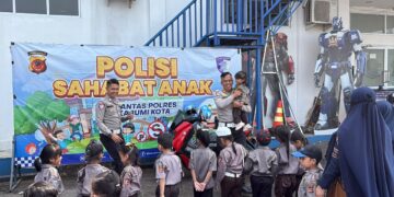 Puluhan Anak di Sukabumi Antusias Ikuti Polsanak, Kenali Rambu Lalu Lintas 